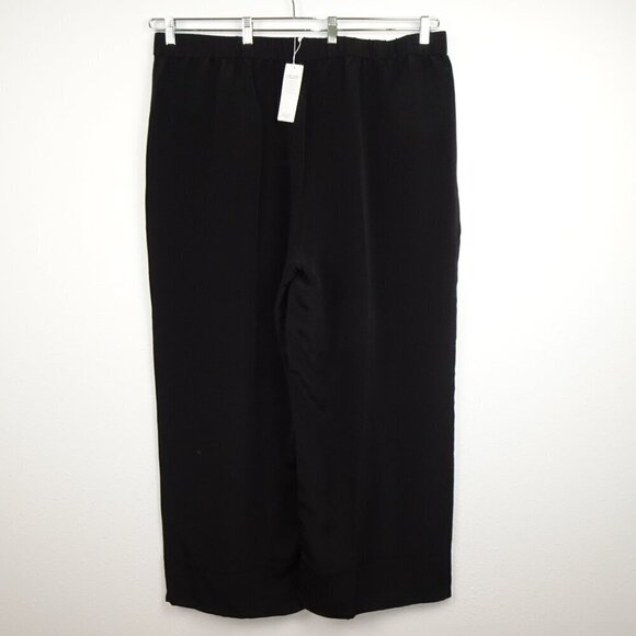Eileen Fisher Silk Wide Leg Pants Women's Plus Size 3X Black Pleated Full Length - Picture 4 of 9